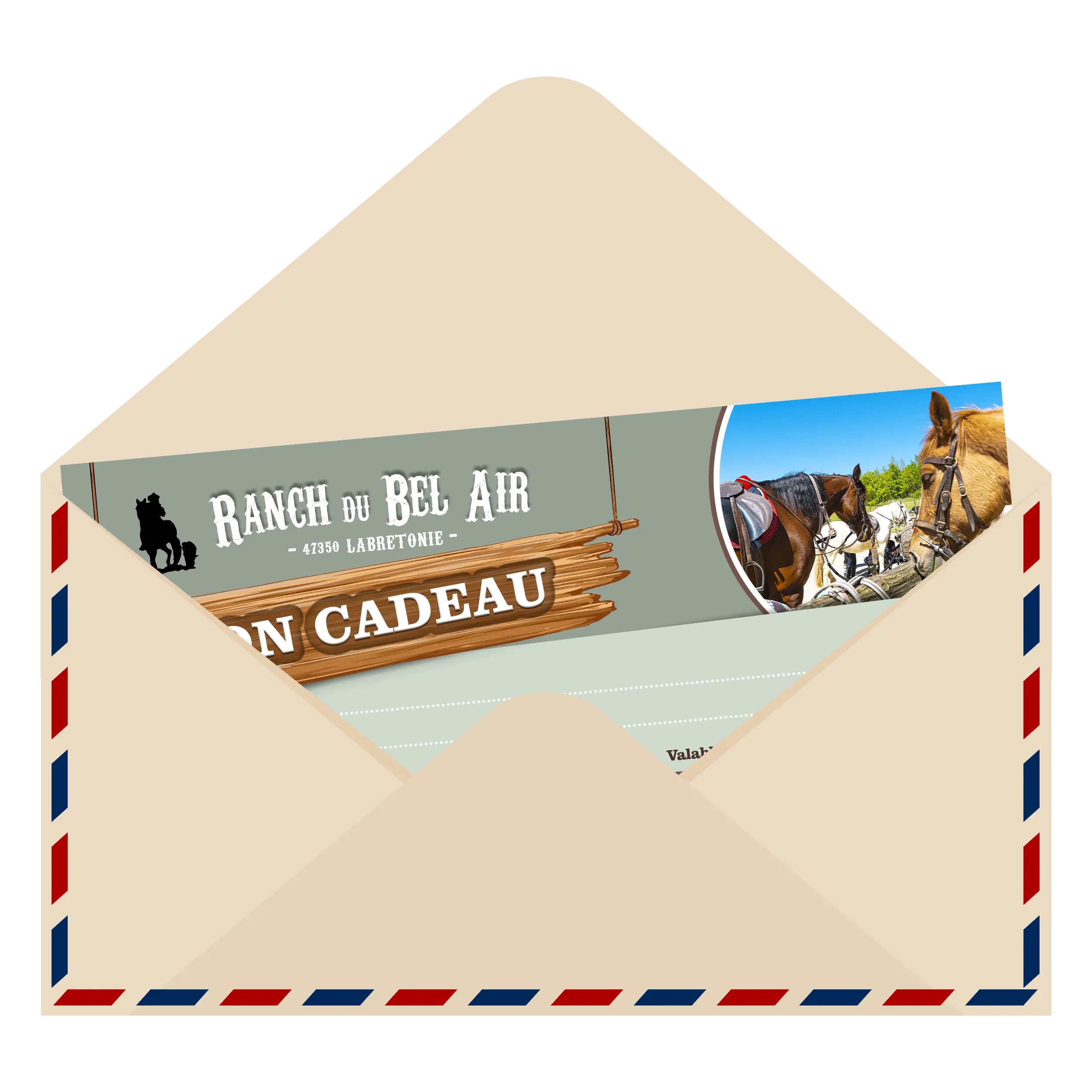 Bon cadeau balade equestre cou colo hebergement ranch du bel air